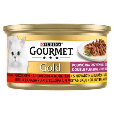 Gourmet Gold Duo hovězí a kuřecí 85g