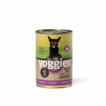  Yoggies kachní konzerva s hruškou a jáhlami 400g