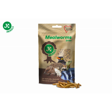 Sušení mouční červi JK Dried Mealworms v sáčku, 80 g, (Tenebrio Molitor)