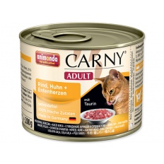 ANIMONDA Carny cat adult hovězí, kuřecí + kachní srdíčka 200g