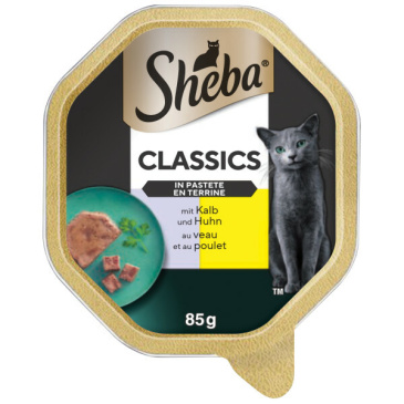 Sheba classics paštika telecí a kuřecí pro dospělé kočky 85g